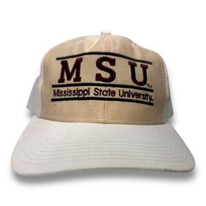 Mississippi State University Vintage Split Bar Snapback Hat Cap NCAA Sports‎